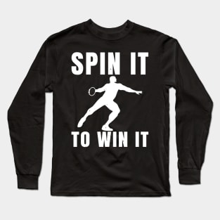 Mens Discus Spin To Win Athlete Gift Long Sleeve T-Shirt